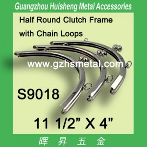 S9018  Half Round Clutch Frame with Chain Loops 30x11cm